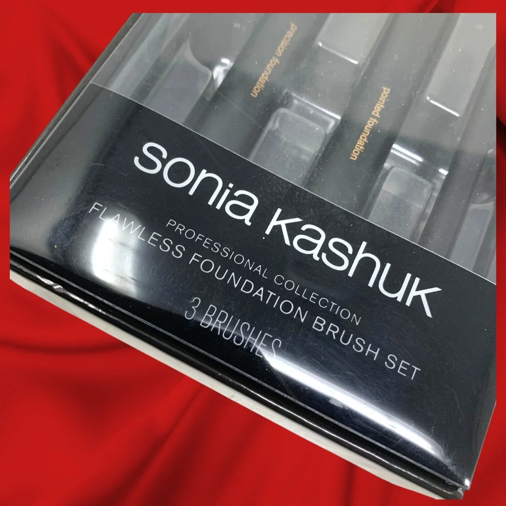 Sonia Kashuk Flawless Foundation Brush Set 3 Pc Professional Makeup Brushes New